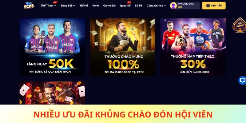 Nhiều ưu đãi khủng chào đón hội viên tại cổng game